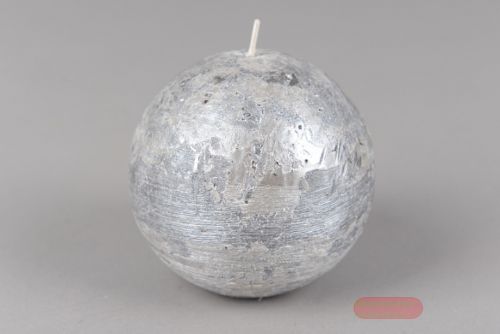 Bild von Metallic Kugelkerze, Ø100mm, silver