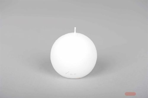 Bild von Rustic Kugelkerze, Ø 80mm, weiss