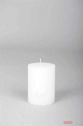 Bild von Rustic Zylinderkerze,   8cm x Ø60mm, weiss