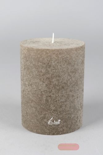 Bild von Velvet Zylinderkerze, 13cm x Ø100mm, taupe*