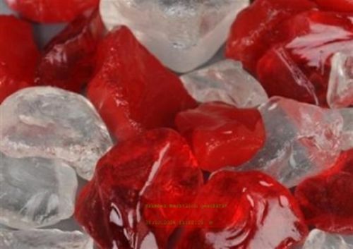 Bild von Glass Nugget, 500gr - 6x 6x 12.5cm, rot