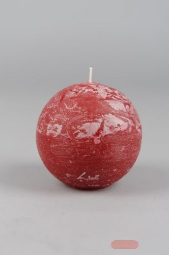 Bild von Rustic Kugelkerze, Ø150mm, antikrot*