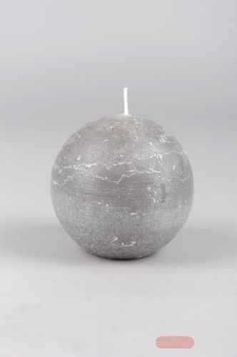 Bild von Rustic Kugelkerze, Ø100mm, hellgrau