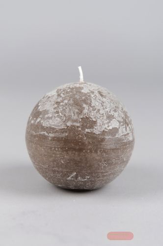 Bild von Rustic Kugelkerze, Ø100mm, taupe*