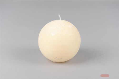 Bild von Rustic Kugelkerze, Ø100mm, asper weiss
