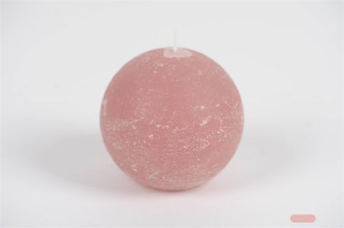 Bild von Rustic Kugelkerze, Ø100mm, taupe rosa