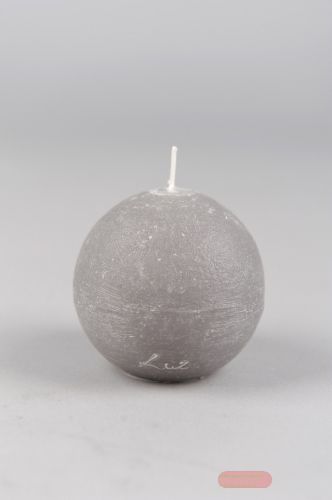 Bild von Rustic Kugelkerze, Ø 80mm, hellgrau