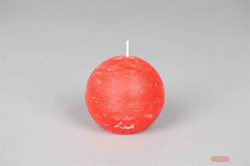 Bild von bougie boule rustique, Ø 80mm, rouge