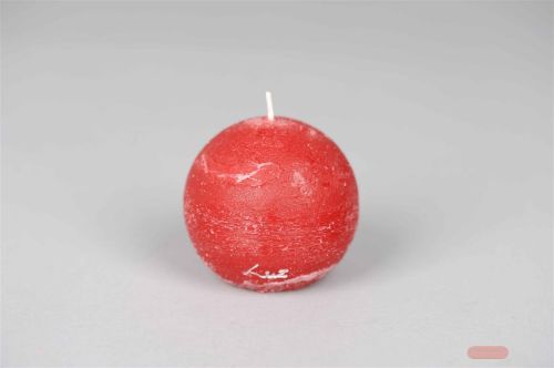 Bild von Rustic Kugelkerze, Ø 80mm, antikrot