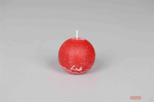 Bild von Rustic Kugelkerze, Ø 60mm, antikrot