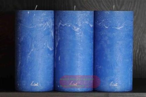 Bild von Rustic Zylinderkerze, 13cm x Ø100mm, blue heaven*