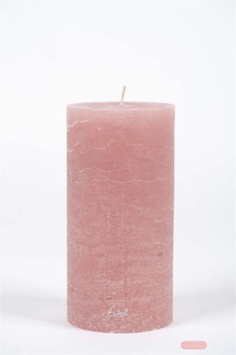 Bild von Rustic Zylinderkerze, 20cm x Ø100mm, taupe rosa