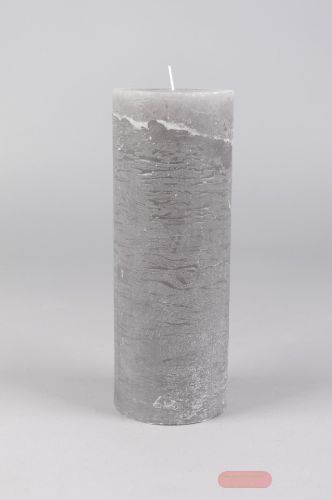 Bild von Rustic Zylinderkerze, 27cm x Ø100mm, hellgrau