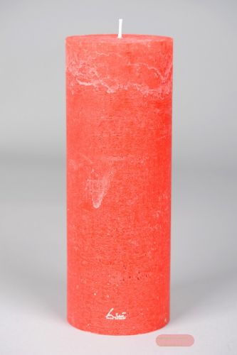 Bild von Rustic Zylinderkerze, 27cm x Ø100mm, rot