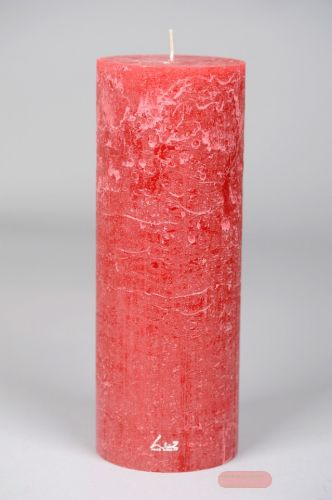Bild von Rustic Zylinderkerze, 27cm x Ø100mm, antikrot