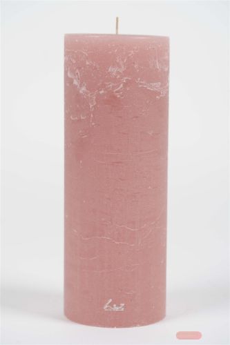 Bild von Rustic Zylinderkerze, 27cm x Ø100mm, taupe rosa