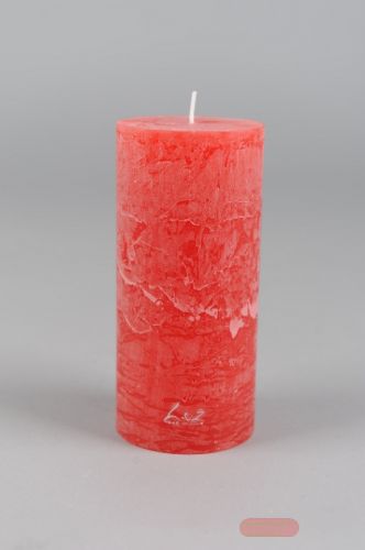 Bild von Rustic Zylinderkerze, 15cm x Ø70mm, rot