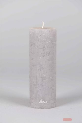 Bild von Rustic Zylinderkerze, 20cm x Ø70mm, hellgrau