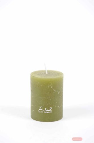 Bild von Rustic Zylinderkerze,   8cm x Ø60mm, scottish grü