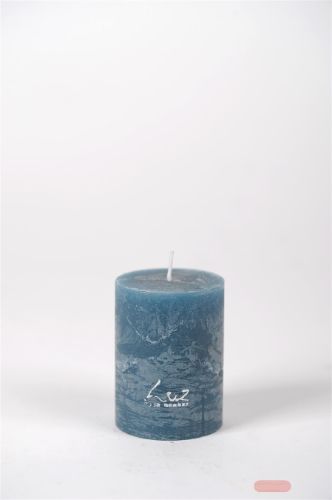 Bild von Rustic Zylinderkerze,   8cm x Ø60mm, petrol blau*