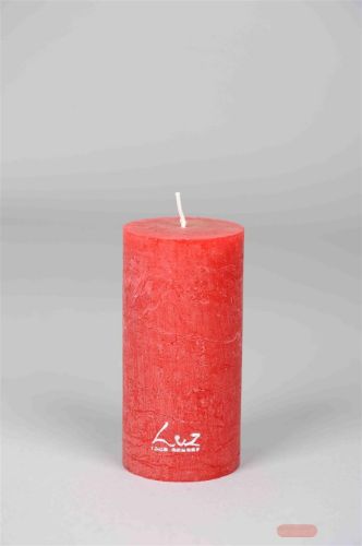 Bild von Rustic Zylinderkerze, 12cm x Ø60mm, antikrot