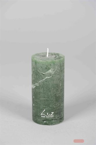 Bild von Rustic Zylinderkerze, 12cm x Ø60mm, tannengrün