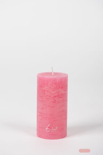 Bild von Rustic Zylinderkerze, 12cm x Ø60mm, fuchsia