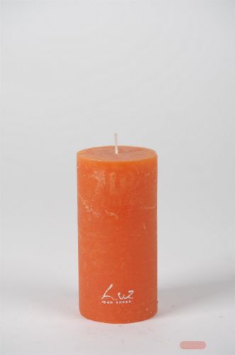 Bild von Rustic Zylinderkerze, 12cm x Ø60mm, orange