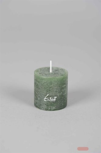 Bild von Rustic Zylinderkerze,   5cm x Ø50mm, tannengrün