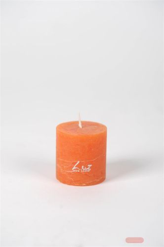 Bild von Rustic Zylinderkerze,   5cm x Ø50mm, orange
