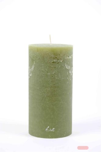 Bild von Rustic Zylinderkerze, 20cm x Ø100mm, scottish grün