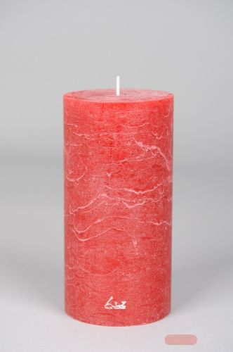 Bild von Rustic Zylinderkerze, 20cm x Ø100mm, antikrot
