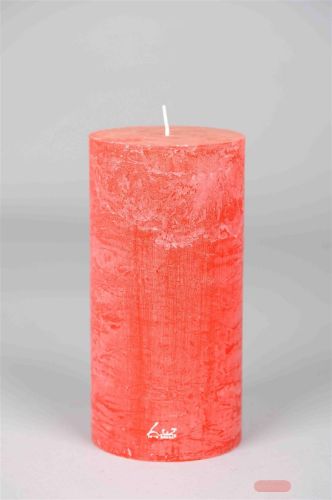 Bild von Rustic Zylinderkerze, 20cm x Ø100mm, rot