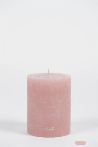 Bild von Rustic Zylinderkerze, 13cm x Ø100mm, taupe rosa