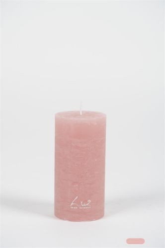 Bild von Rustic Zylinderkerze, 10cm x Ø50mm, taupe rosa