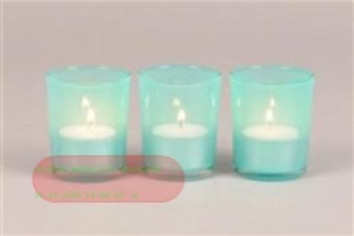 Bild von Windlicht, Ton sur Ton - 5.5x 6.5cm, aqua