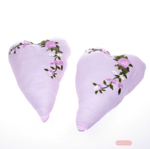 Bild von Herz-Kissen, Motiv Rosen 27cm, rosa