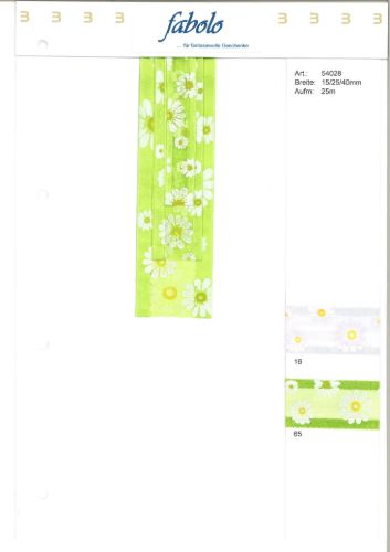 Bild von Band 25m/ 40mm, Blumen auf Organza, weiss