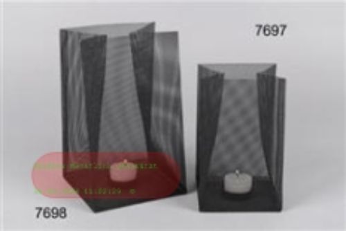 Bild von Teelichthalter, Sachetto 14x 14x 23cm, schwarz