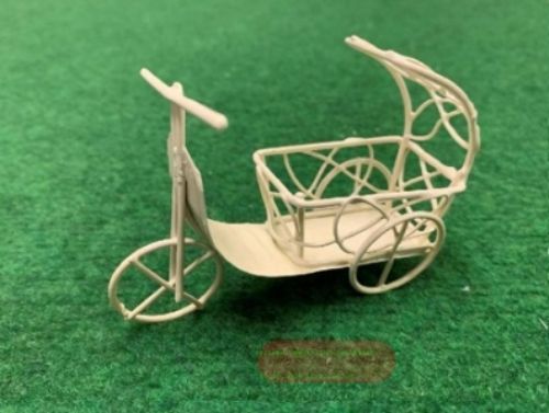 Bild von Deko Metall, Rikscha  9.5x 6cm, creme