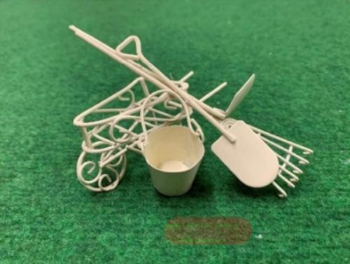 Bild von Deko Metall, Gartengeräte 11cm - VE 4x 5, creme