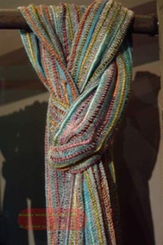 Bild von Schal, L180 x 50cm - Viskose Muster, h'blau/grün