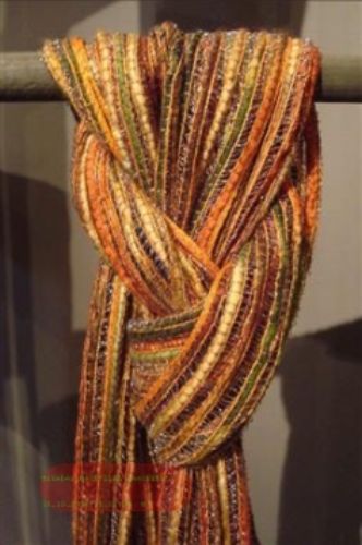 Bild von Schal, L180 x 50cm - Viskose Muster, grün/rot