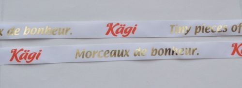 Bild von CI Band 50m/ 15mm, Kägi mit Goldfolie, weiss/rot/gold