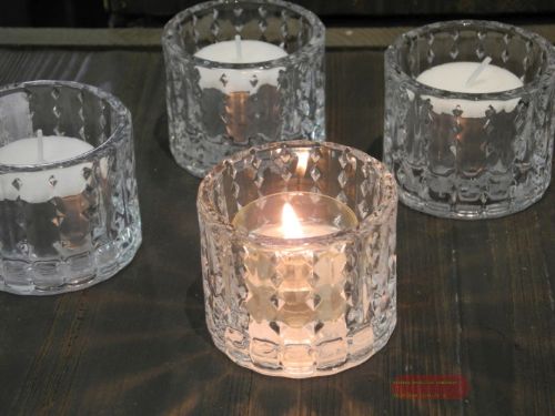 Bild von Votiv Windlicht, Glas Lozenge Ø6x H5cm, klar