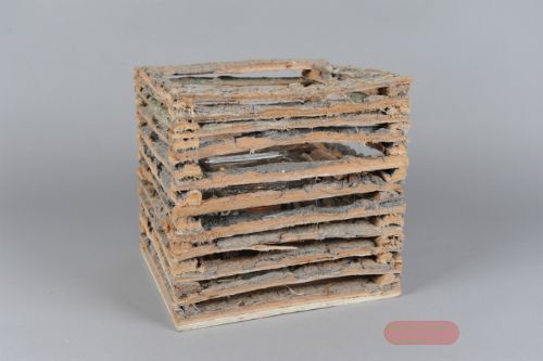 Bild von Laterne, Slat Box 30x 30x 30cm - inkl. Glas, natur*