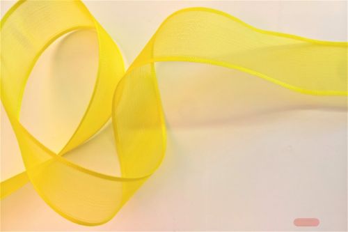 Bild von Band 50m/ 25mm, Voile, zitronengelb