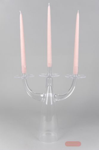 Bild von Kerzenständer, Triune 3 Spitzkerzen - H42cm, klar