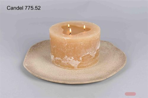 Bild von 3-Docht Zylinderkerze, H10cm x Ø150mm, latte*