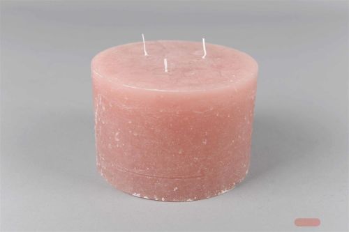 Bild von 3-Docht Zylinderkerze, H10cm x Ø150mm, altrosé